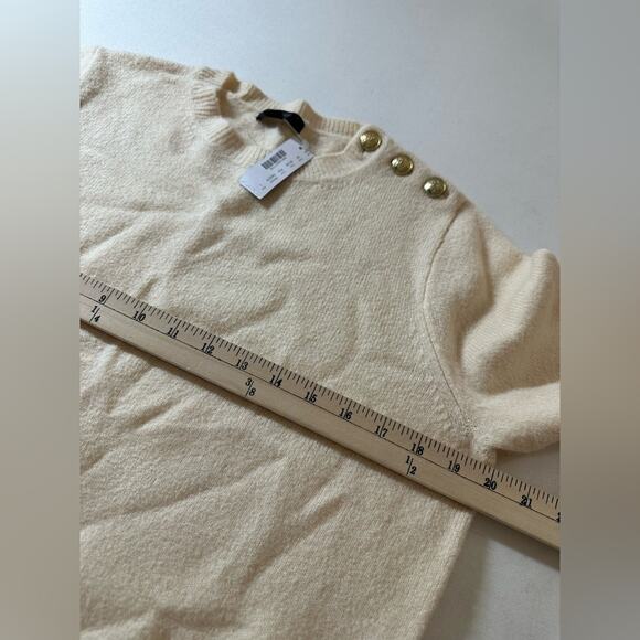 NWT J.Crew Crewneck Sweater with Shoulder Buttons Size Large - Picture 7 of 8
